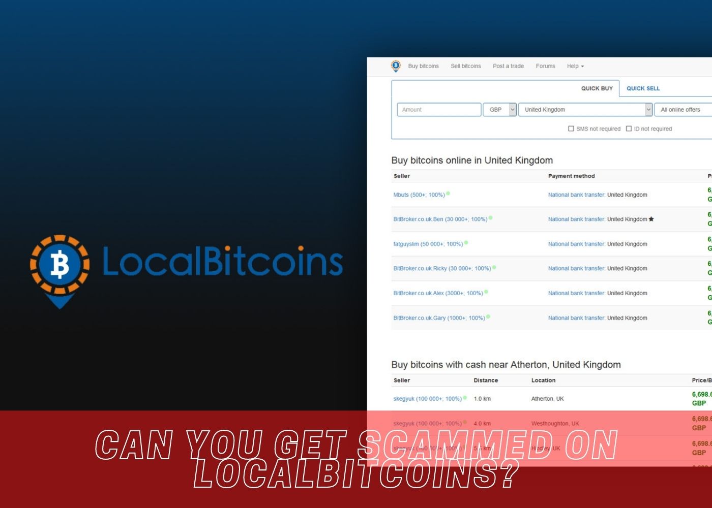 Can you get scammed on LocalBitcoins?