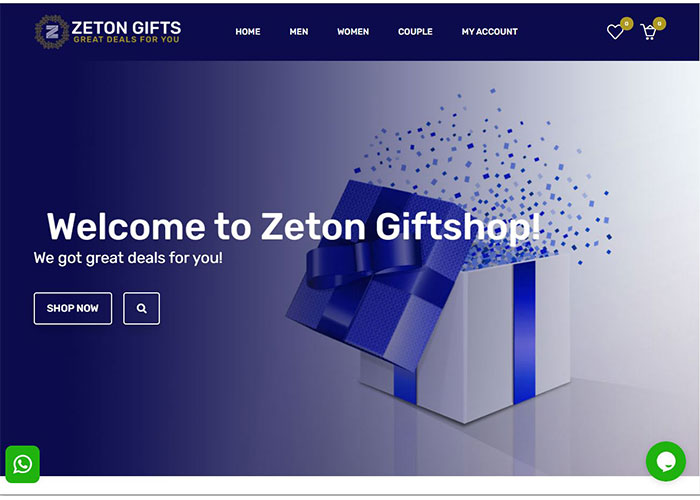 E-Commerce Website Design and Development for Zeton Giftshop